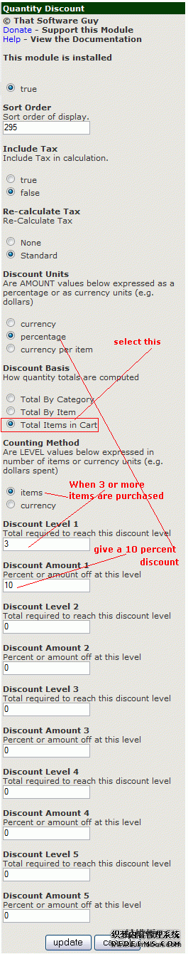 quantity discount in zencart