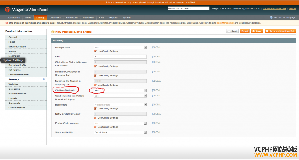 How to setup Decimal products in magento