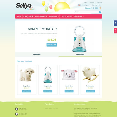 PrestaShop Sellya儿童用品主题商城模板