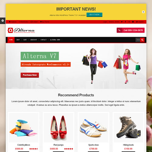 WordPress鞋服商城Alterna 7主题模板