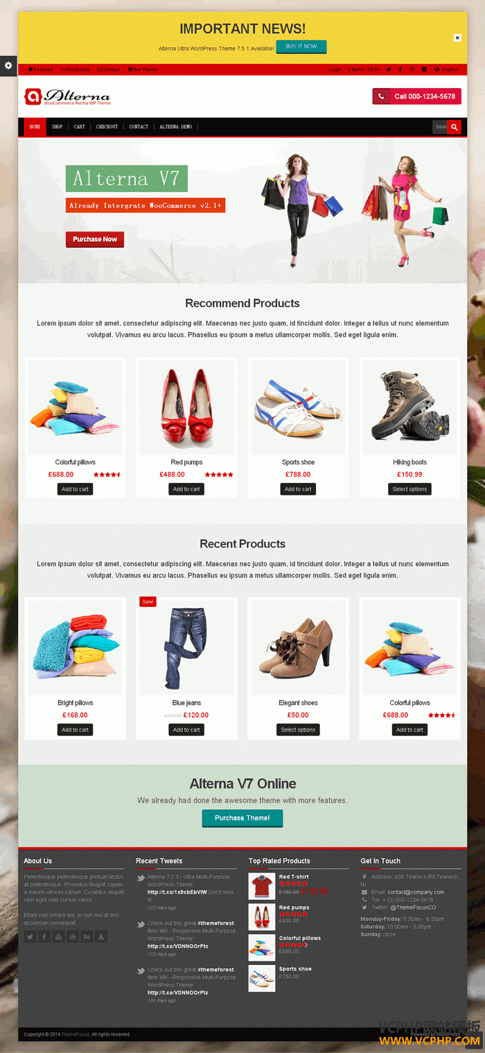 WordPress鞋服商城Alterna 7主题模板