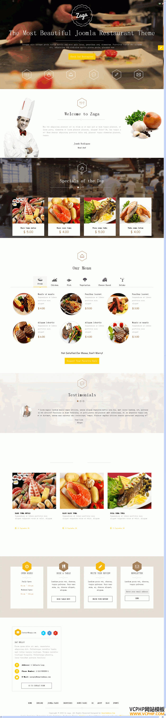 Joomla食物Zaga模板