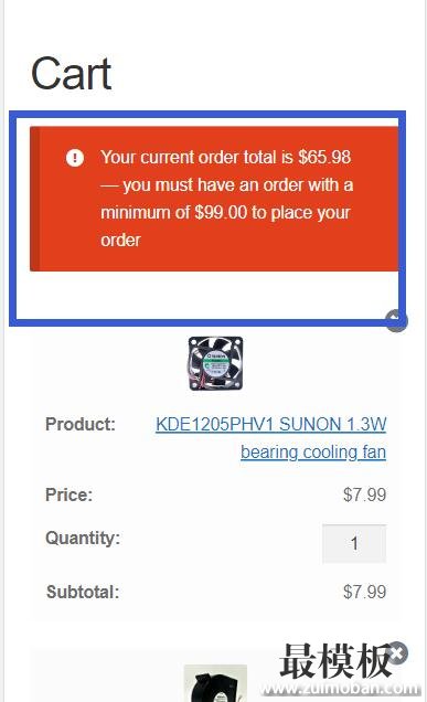 限制WooCommerce订单金额低于99付款
