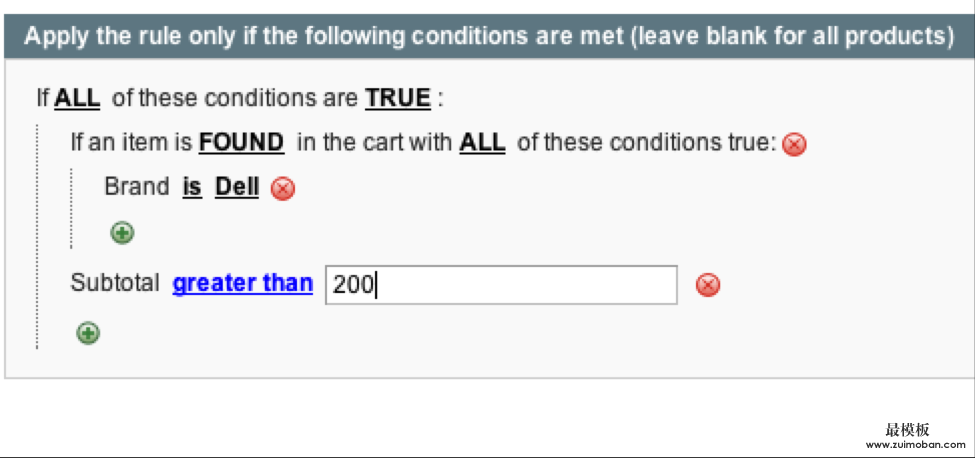 magento shopping cart price rule example