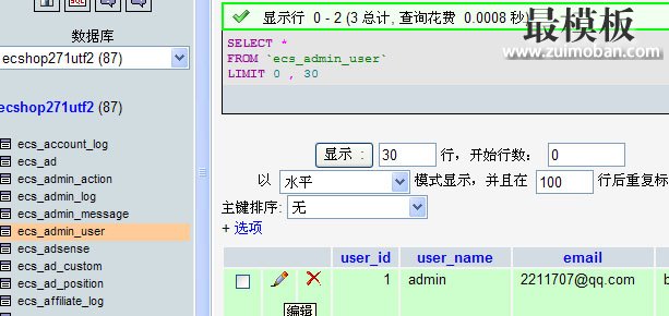 解决忘记ecshop后台管理员密码的三种方法