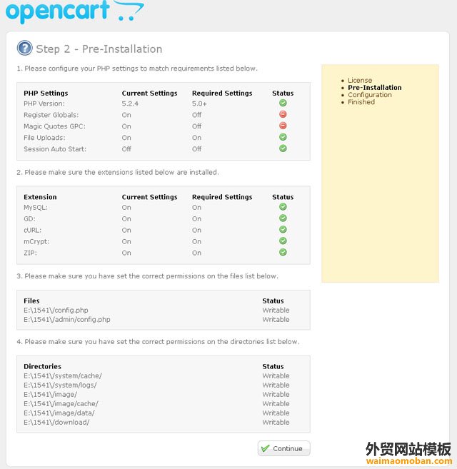 OpenCart安装教程
