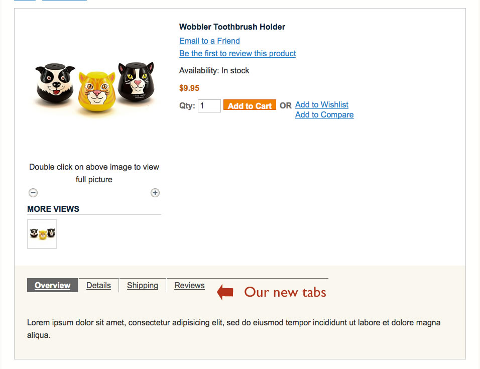 magento custom product tabs