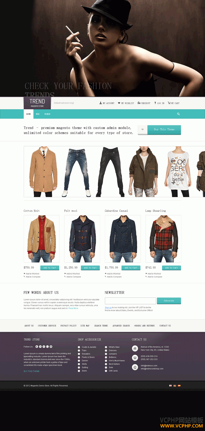 MAGENTO THEME流行时尚时髦趋势服饰主题
