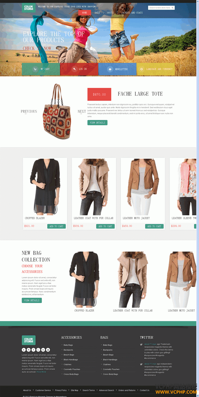 Magento Colorstorm时尚服饰鞋包主题商城模板