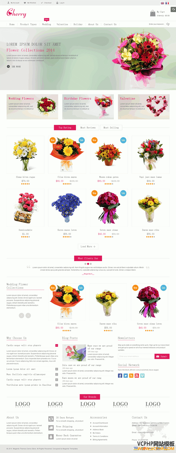 Magento SM Cherry 鲜花主题模板