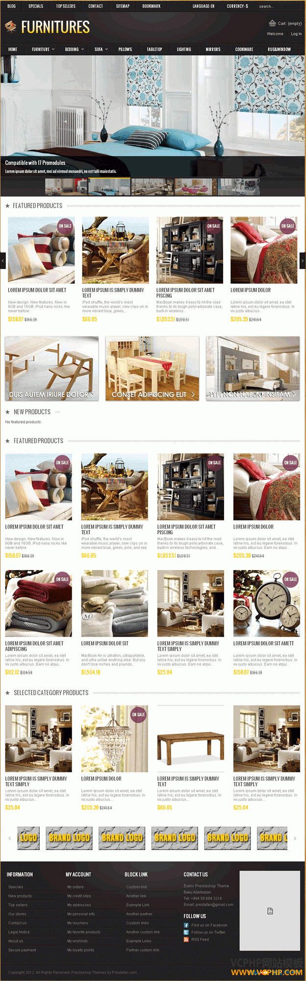 Prestashop Balim 家具主题商城模板