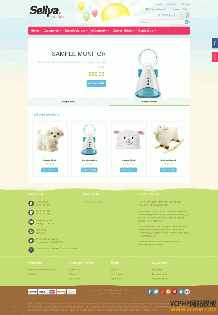 PrestaShop Sellya儿童用品主题商城模板