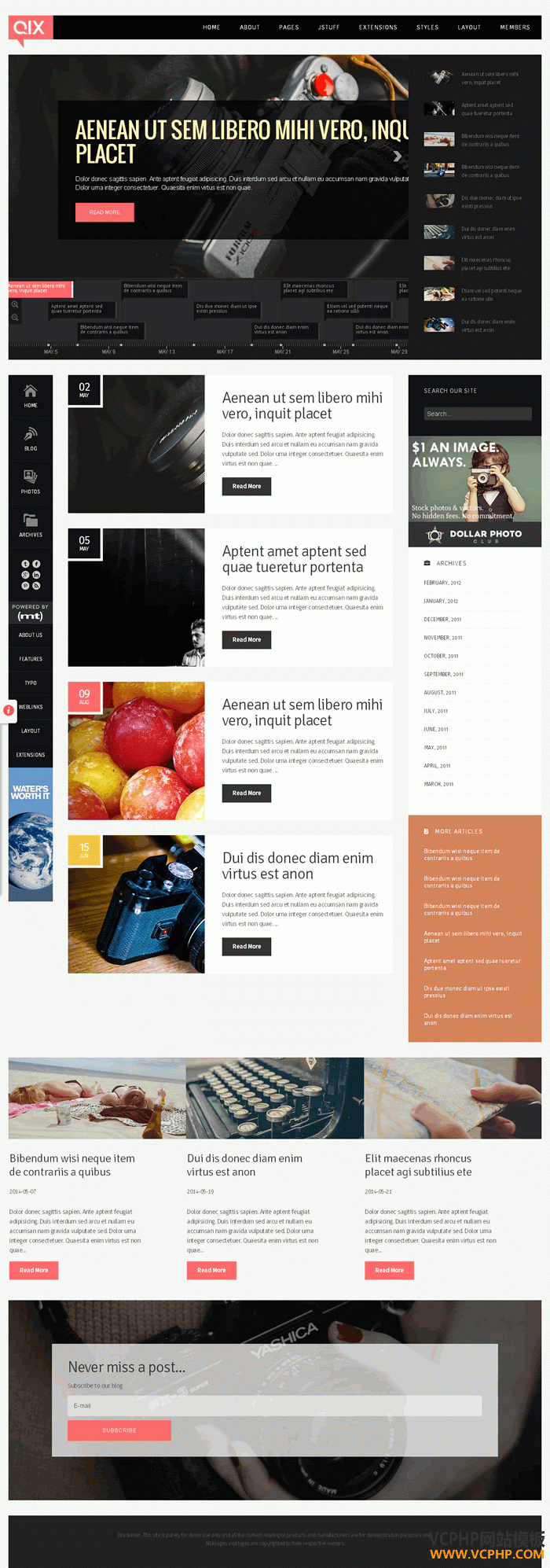JOOMLA博客 QIX 模板