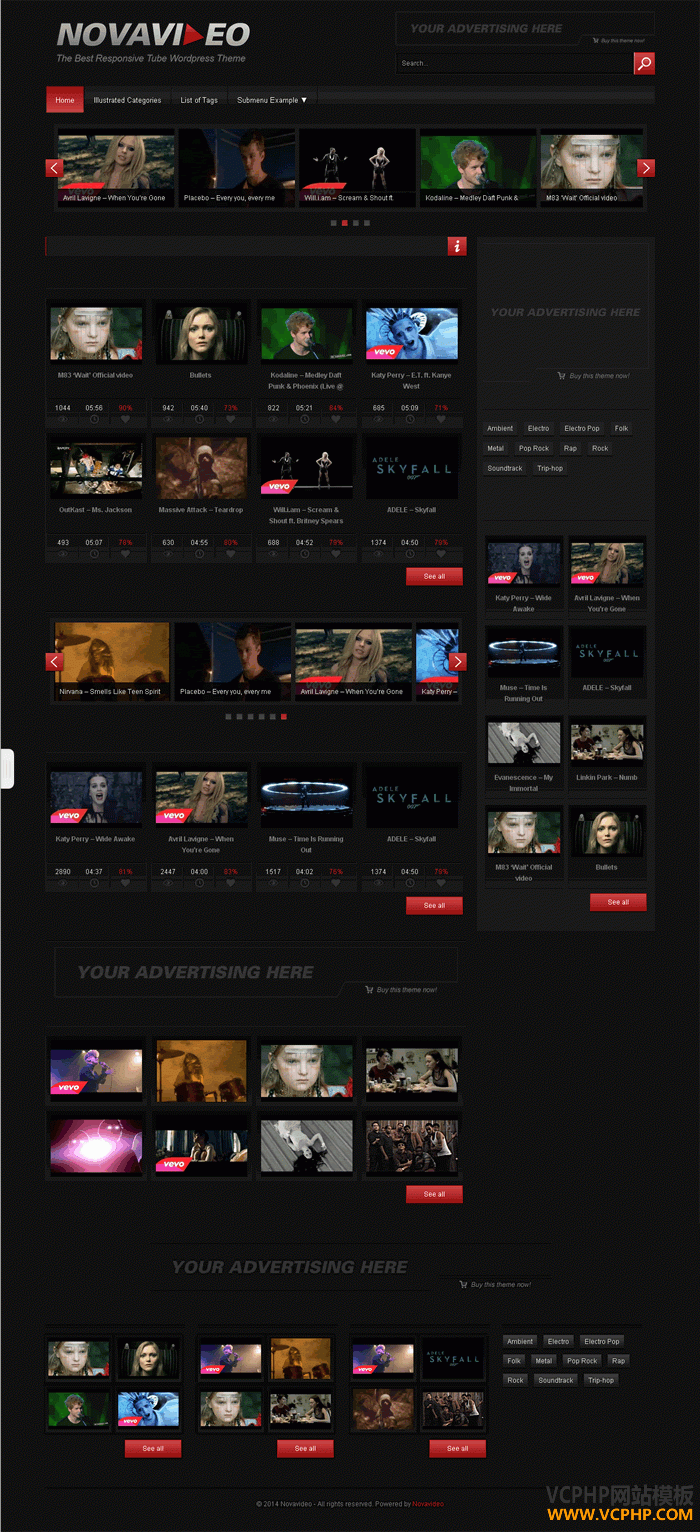 WORDPRESS视频主题网站模板NOVAVIDEO PRO V2.0.6