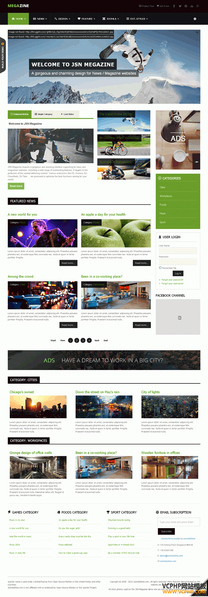  Joomla 新闻杂志JSN Megazine主题模板