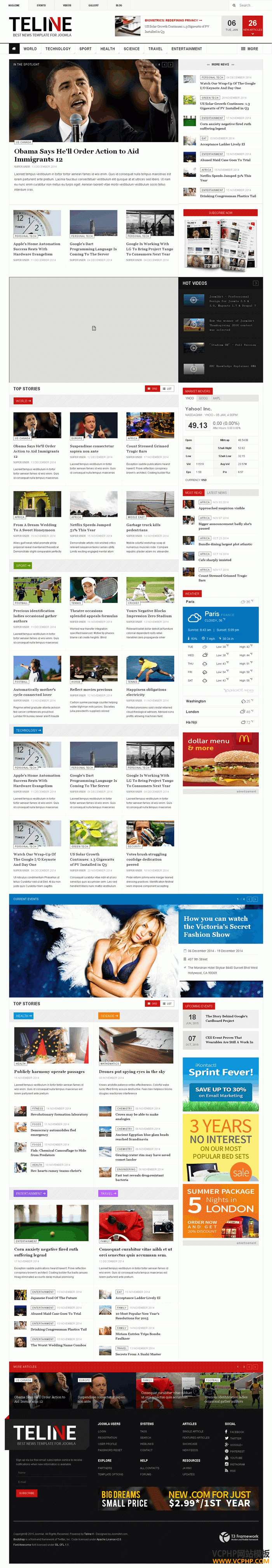 JOOMLA杂志新闻JA TELINE模板