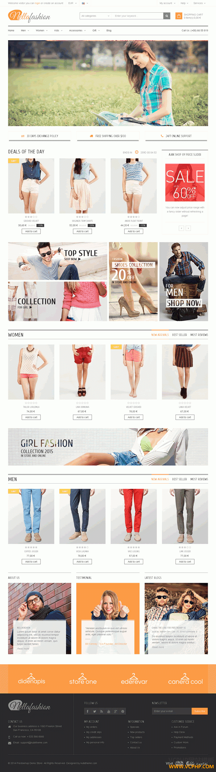 Prestashop服装主题Nella Fashion商城模板