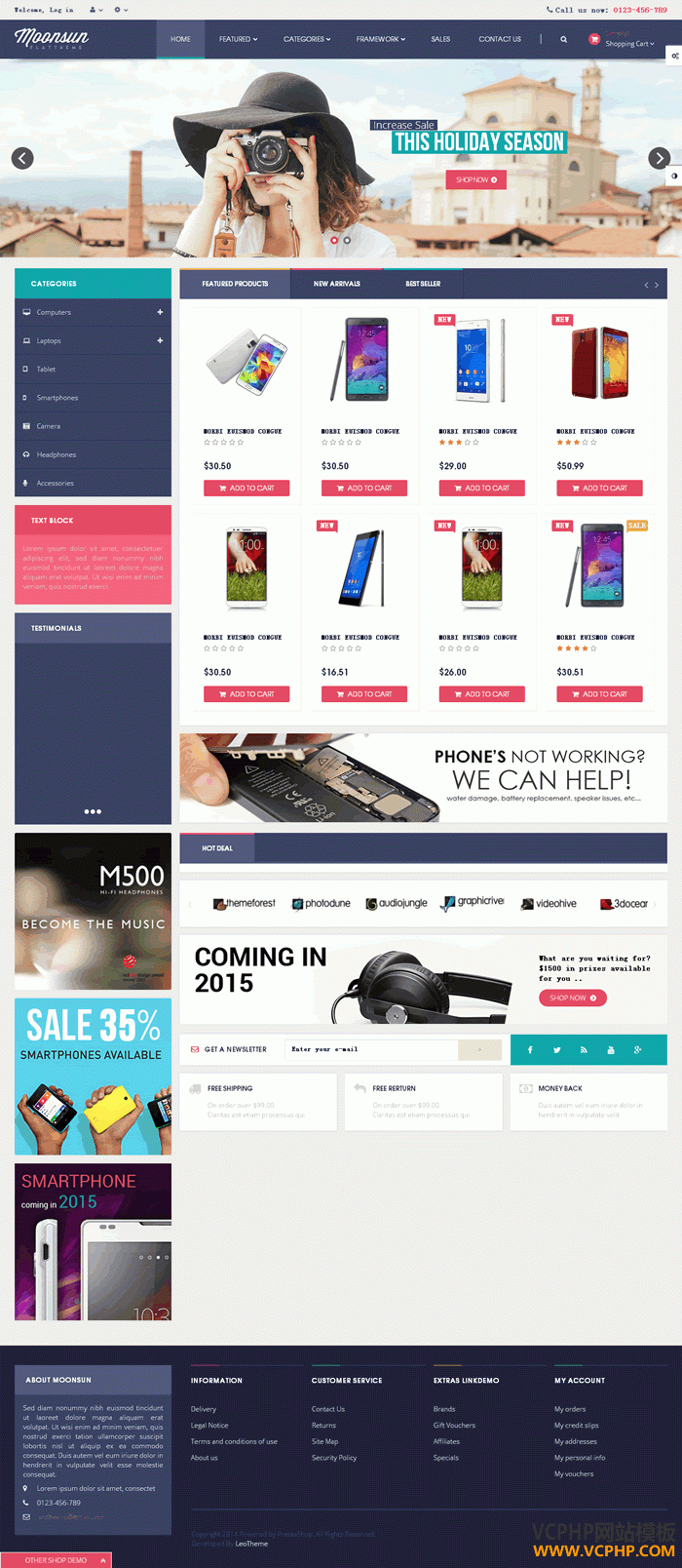 prestashop数码Leo Moonsun商城模板