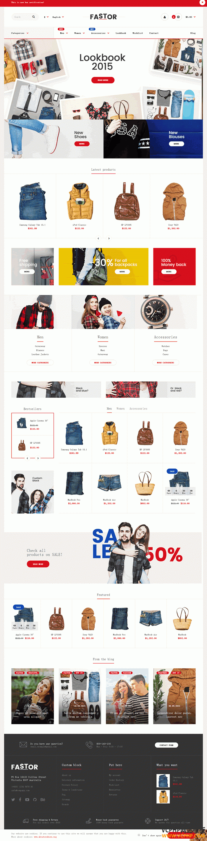Opencart外贸服装Fastor商城模板