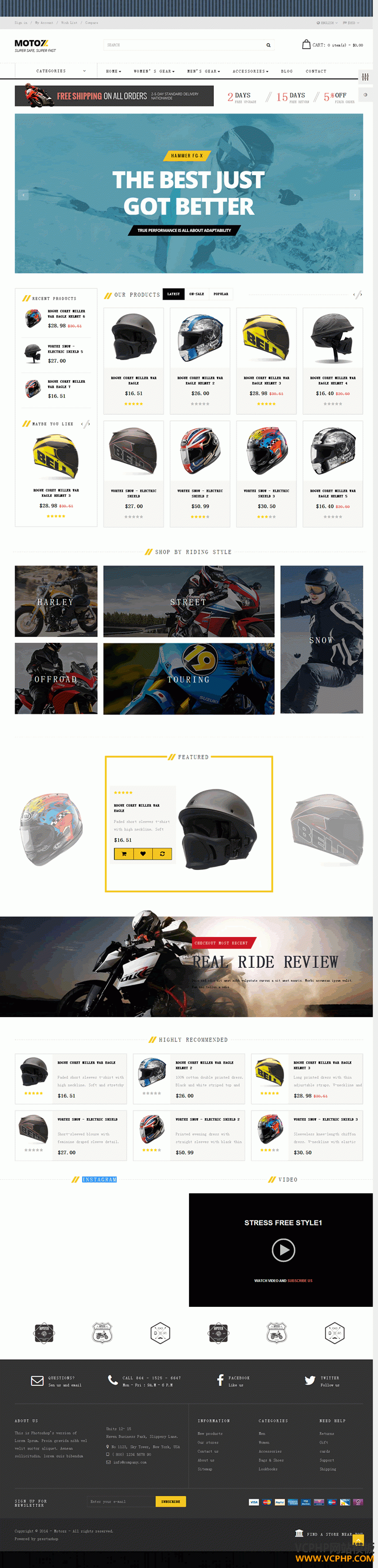 Prestashop外贸户外运动Leo Moto商城模板