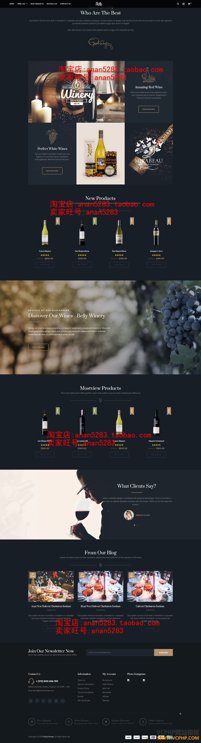 Wine Food & Drink Theme for Opencart 3.x